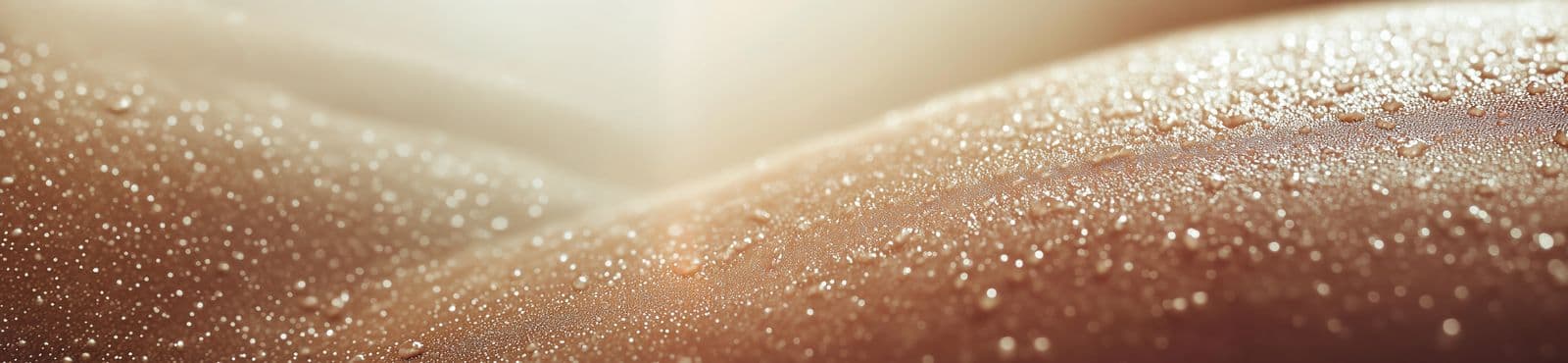 Piel con gotas de luz — textura real, primer plano
